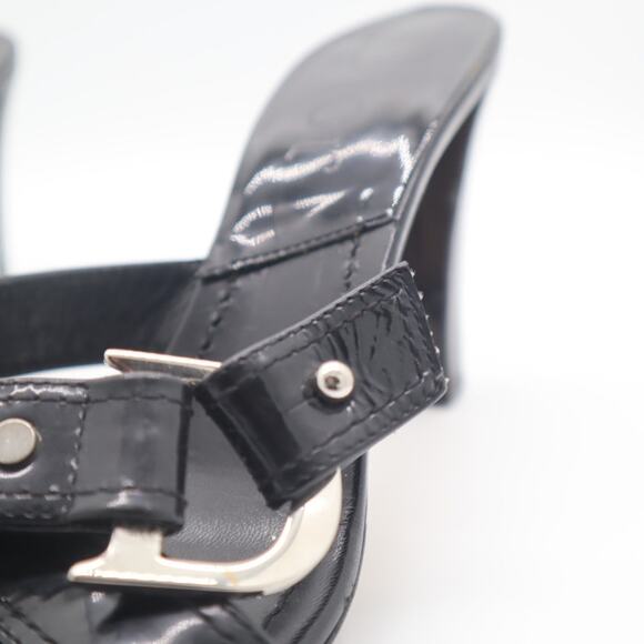 Dior D-Ring Criss Cross Patent Heeled Sandals 37 - Picture 14 of 15